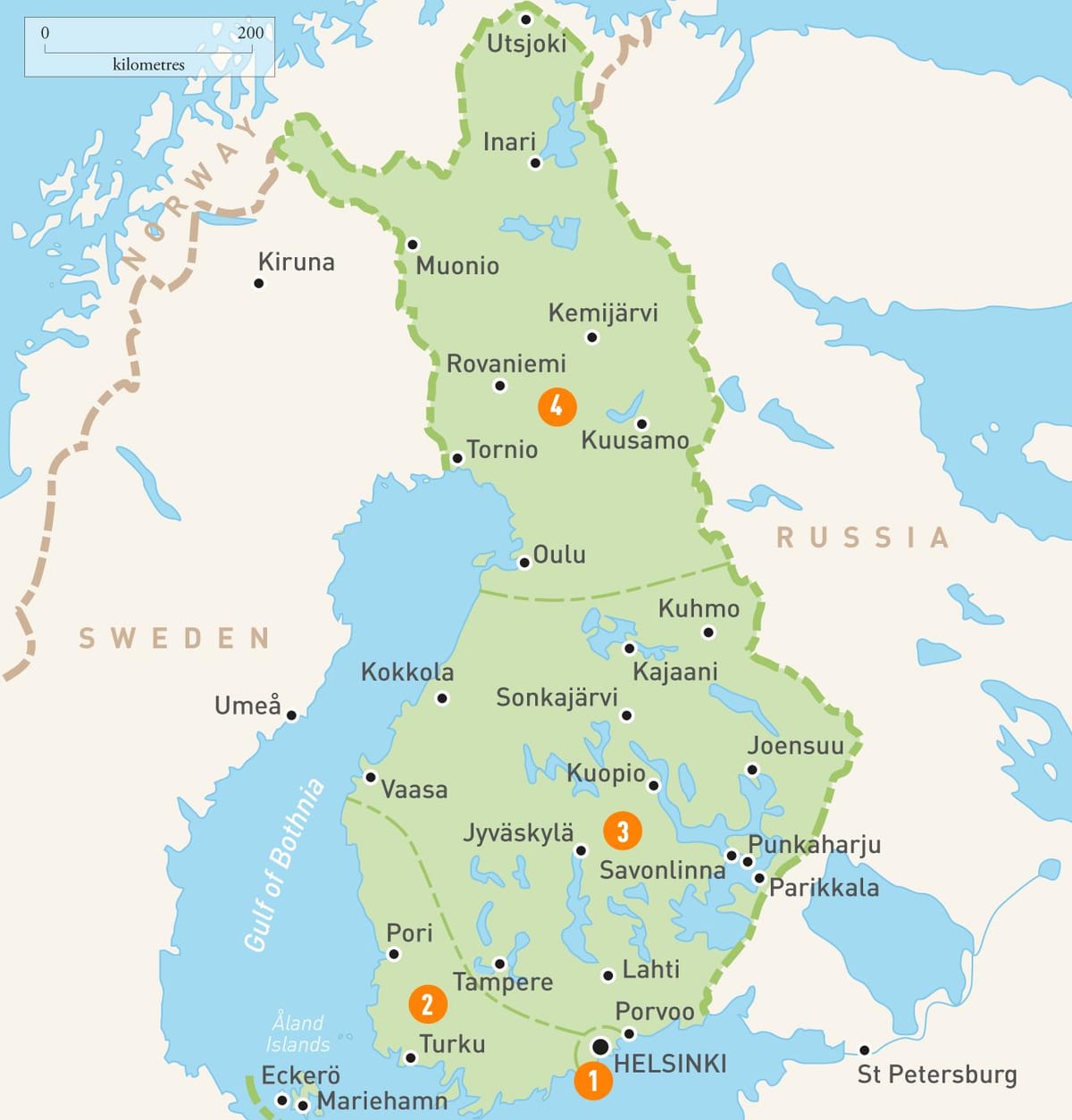 Karta jezera Finske