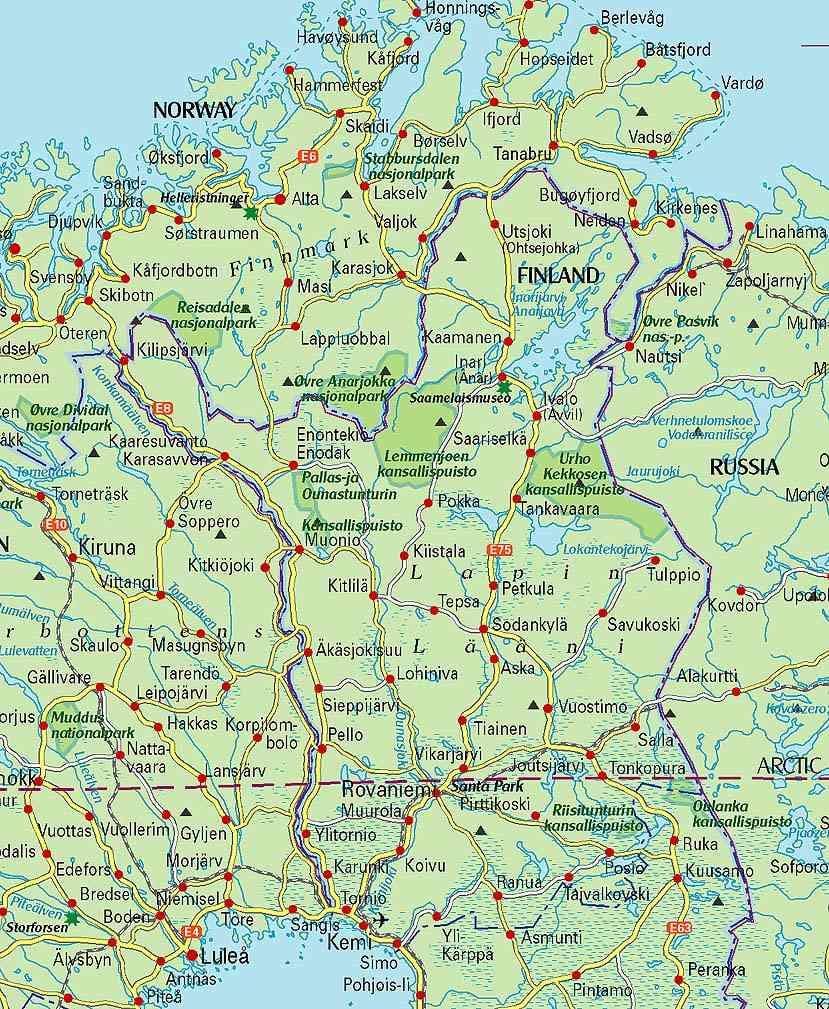 Karta Finskoj planinarenje