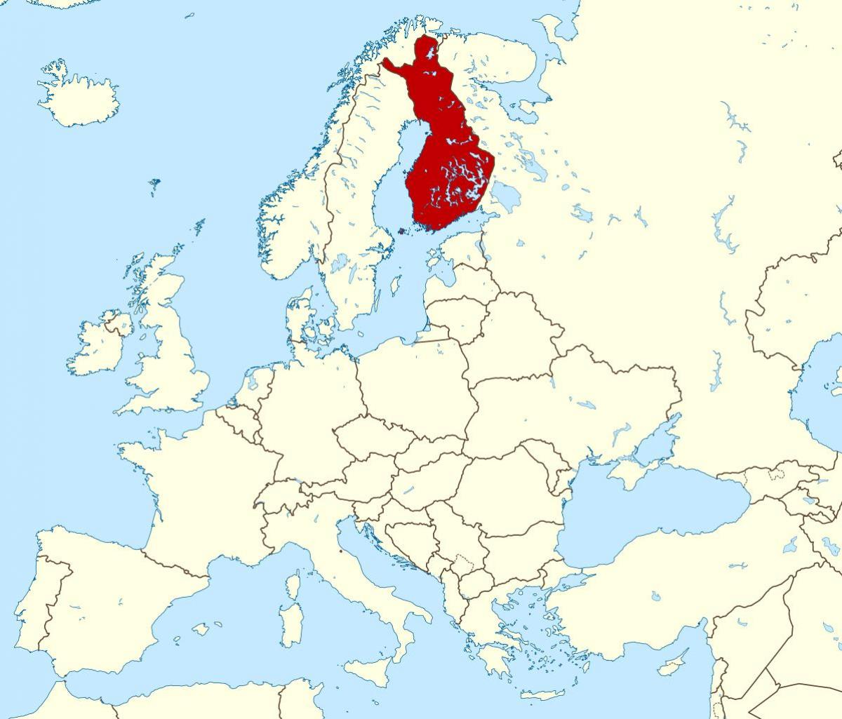 karta svijeta, pokazuje Finskoj