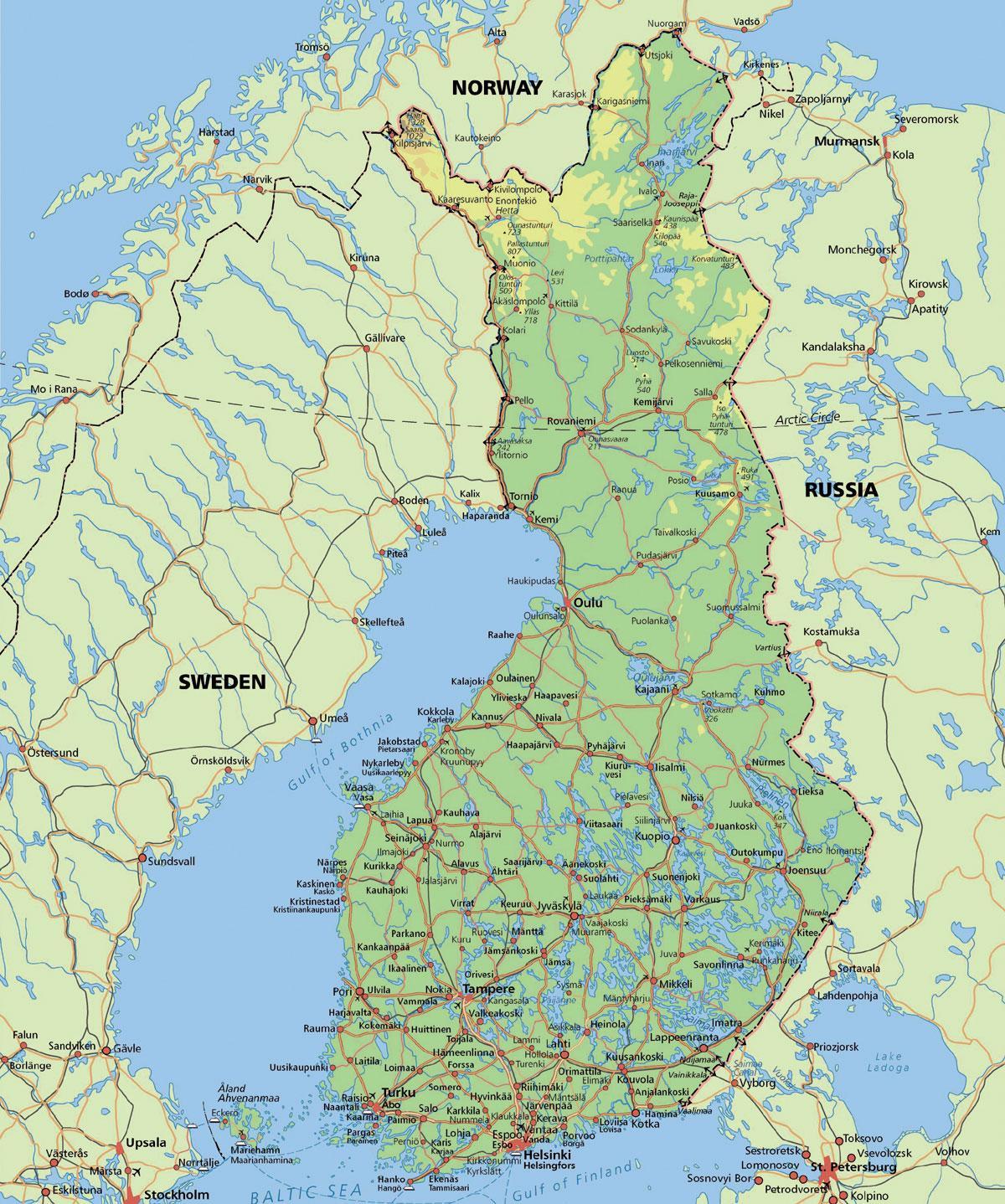 Karta Polarni krug Finska