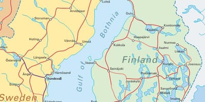 Finska vlakom na karti