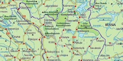 Karta Finskoj planinarenje