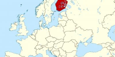 Karta svijeta, pokazuje Finskoj