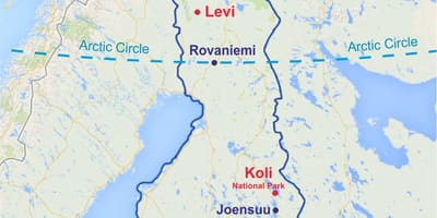 Rovaniemi na karti Finskoj